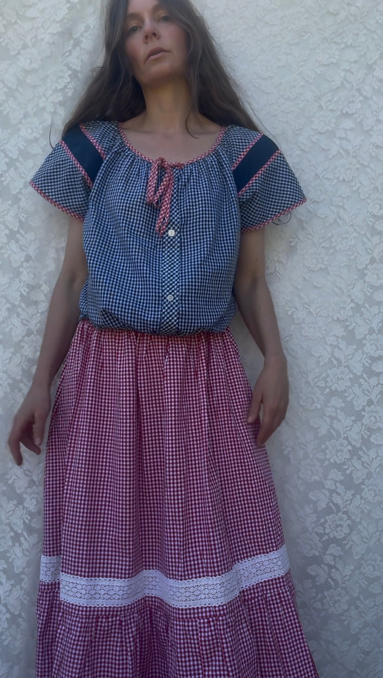 ANYA SKIRT RED GINGHAM