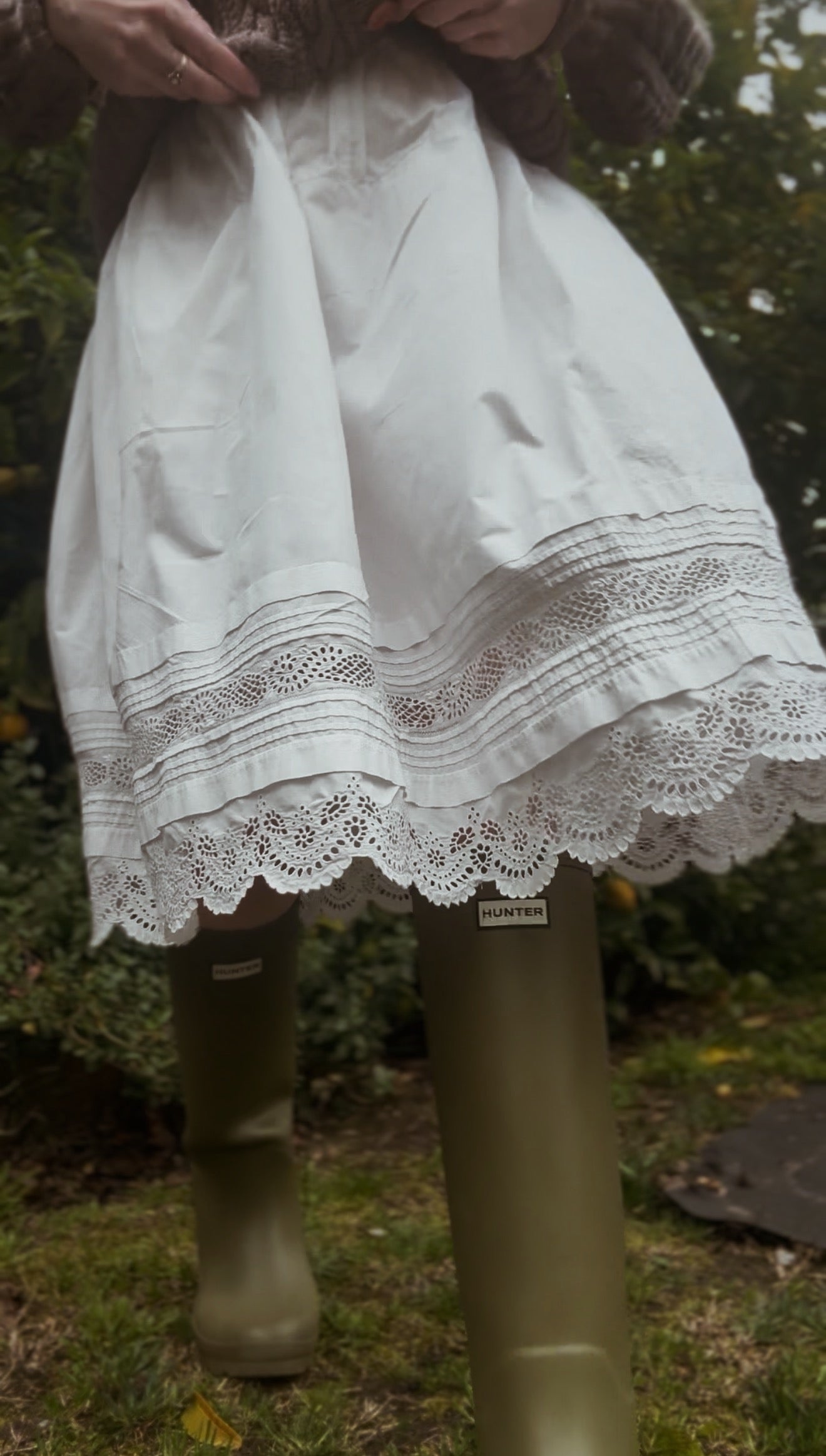 ONE OF A KIND — EARLY 1900s CHRISTENING DRESS REWORKED SKIRT XS-S