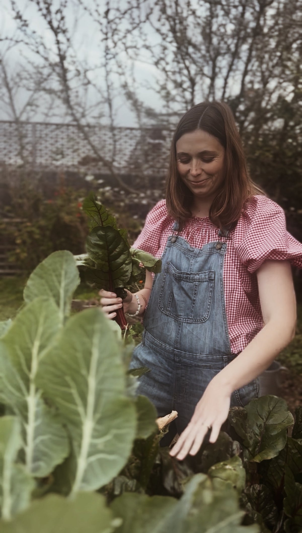 ANYA SMOCK BLOUSE RED GINGHAM COTTON