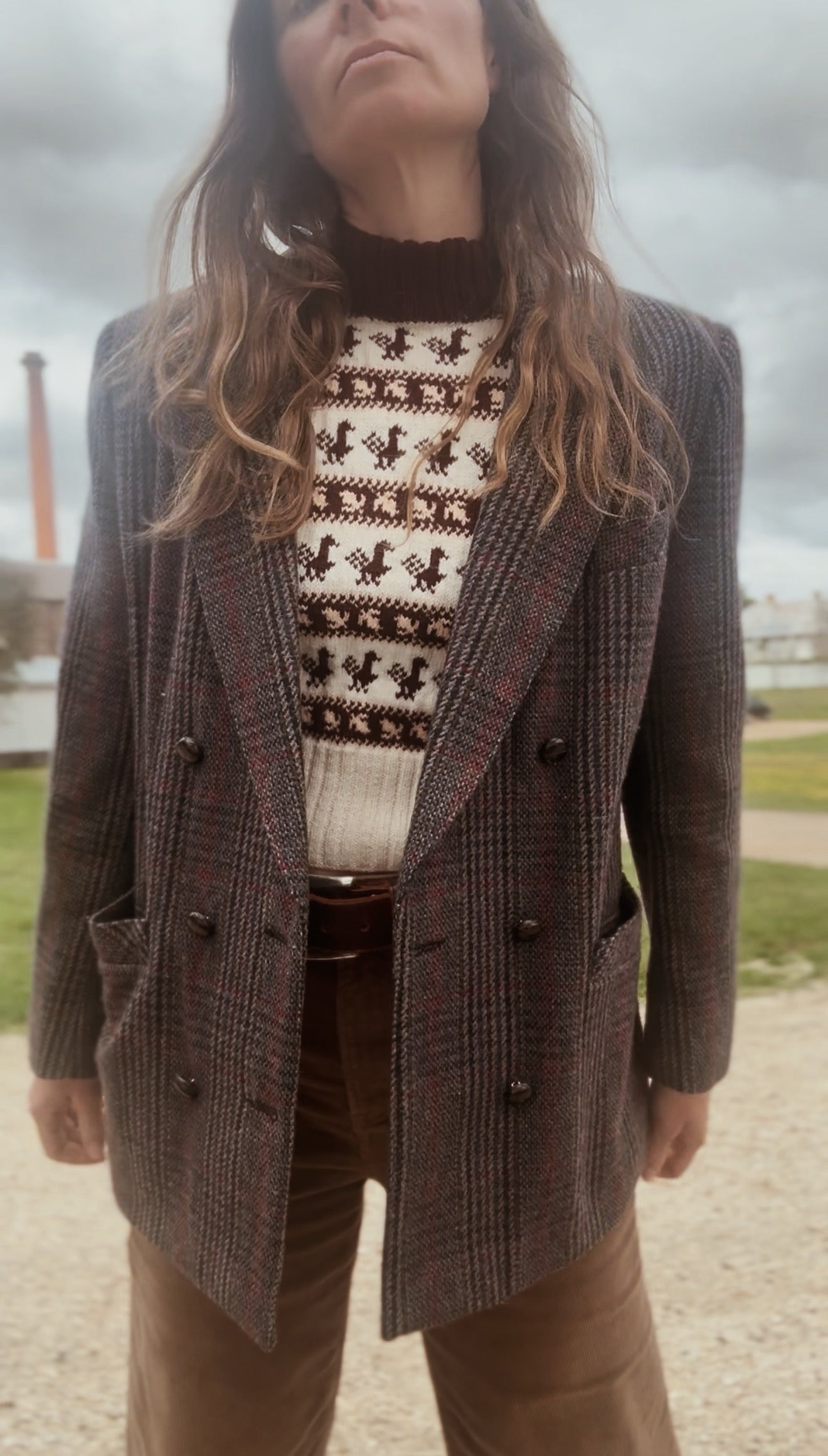 VINTAGE LEON FILIPS DOUBLE BREASTED WOOL BLAZER XS-S