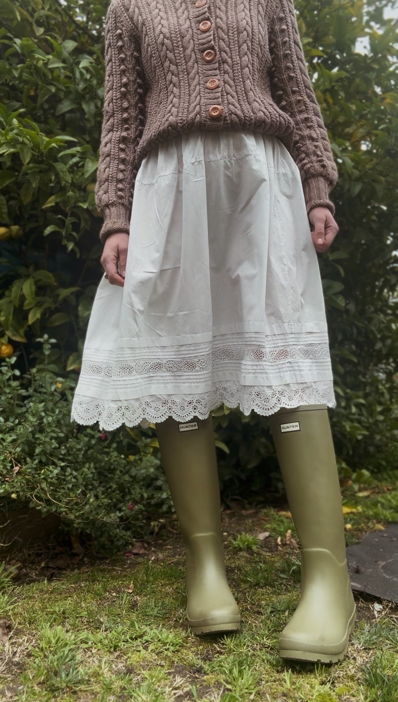 ONE OF A KIND — EARLY 1900s CHRISTENING DRESS REWORKED SKIRT XS-S