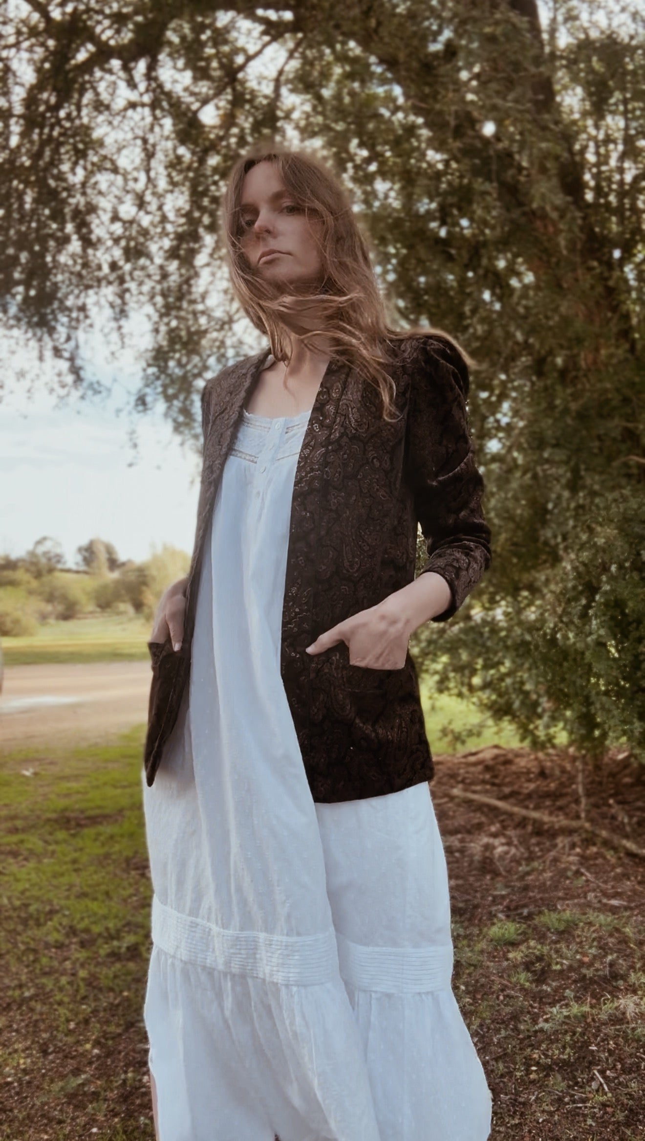 VINTAGE SPORTSCRAFT VELVETEEN PAISLEY BLAZER XS