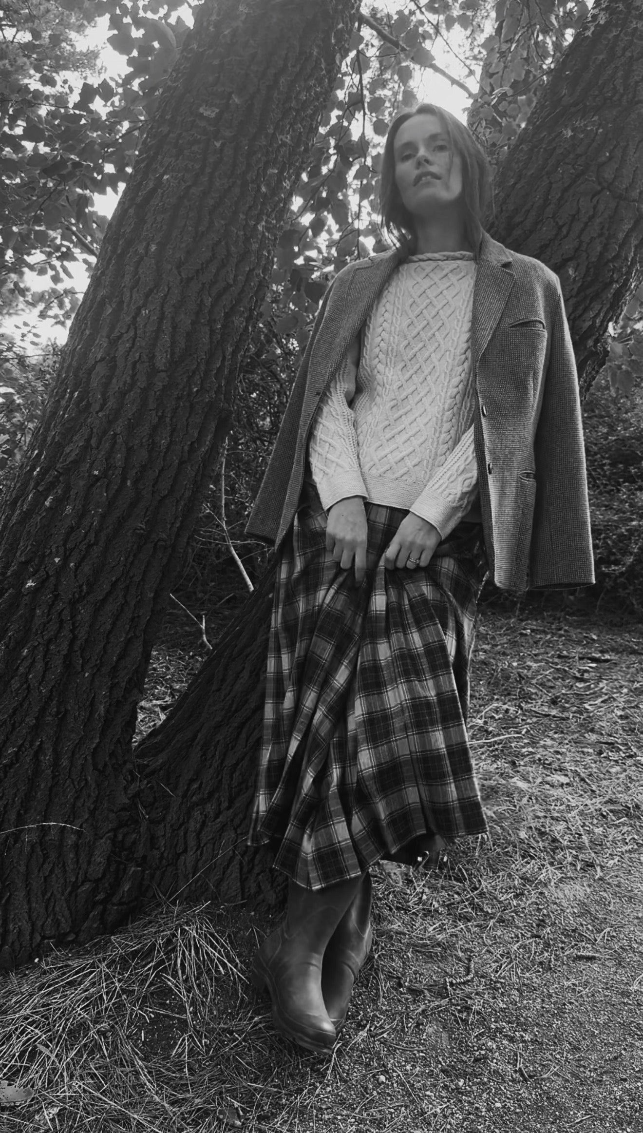 VINTAGE PELACO TARTAN WOOL PLEATED SKIRT XS-S