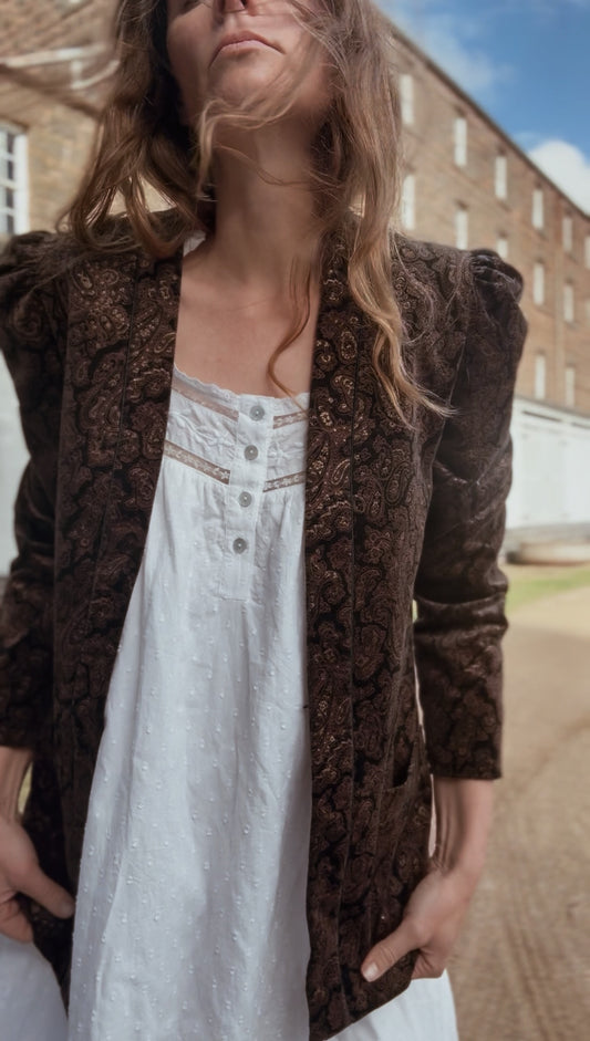 VINTAGE SPORTSCRAFT VELVETEEN PAISLEY BLAZER XS