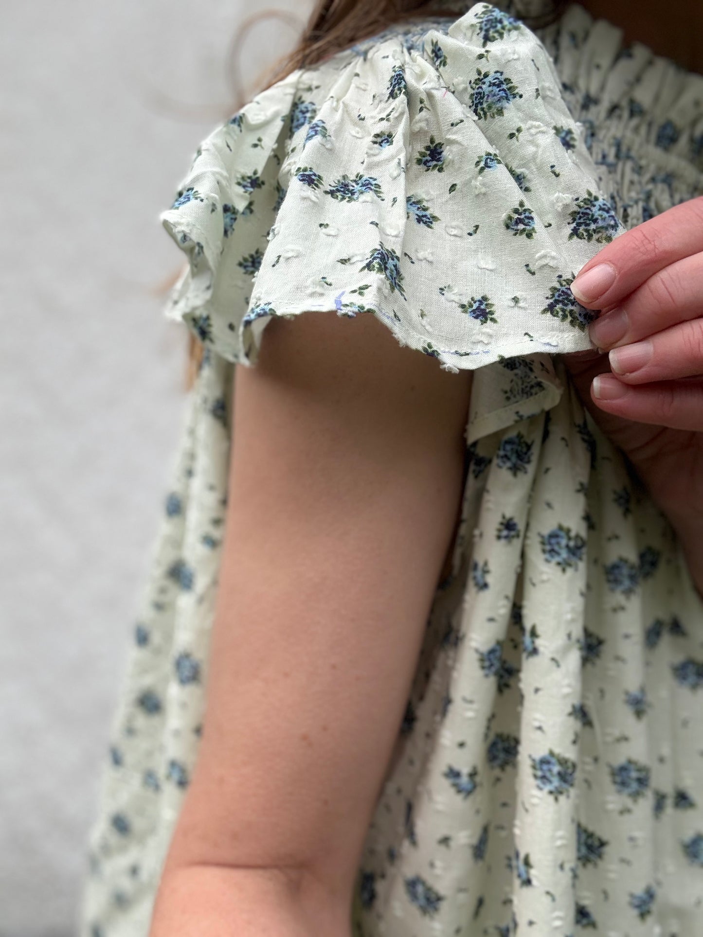 SECOND 100% RECYCLED DOBBY COTTON - ELORA BLUE ROSE L