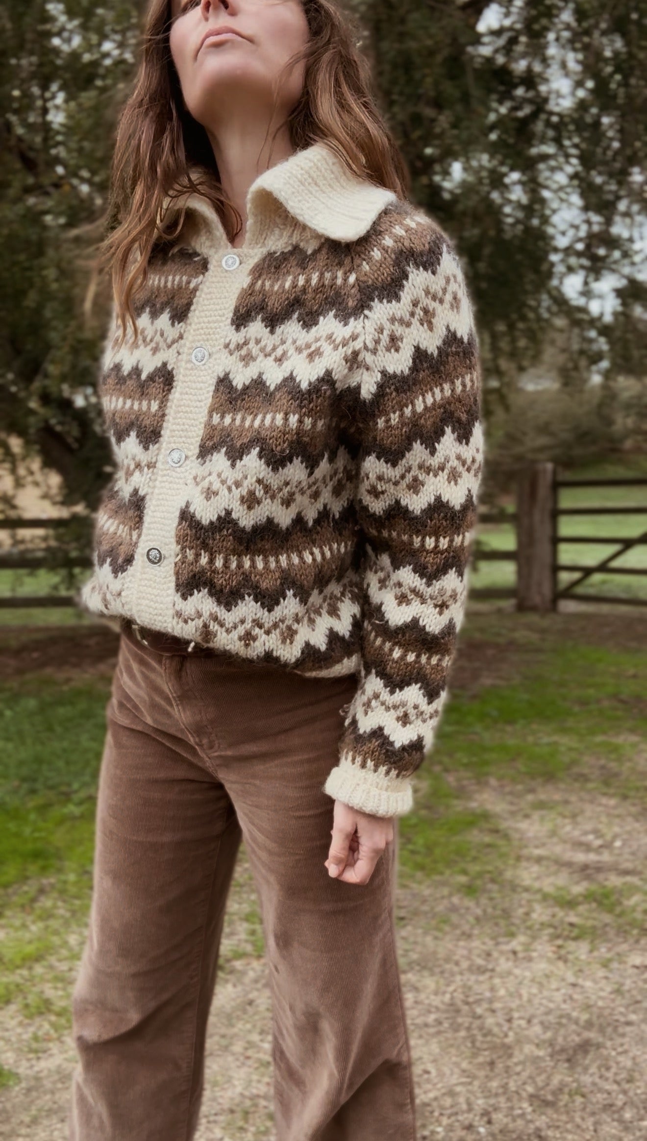 HAND KNIT WOOL CARDIGAN - ONE OF A KIND XS-L