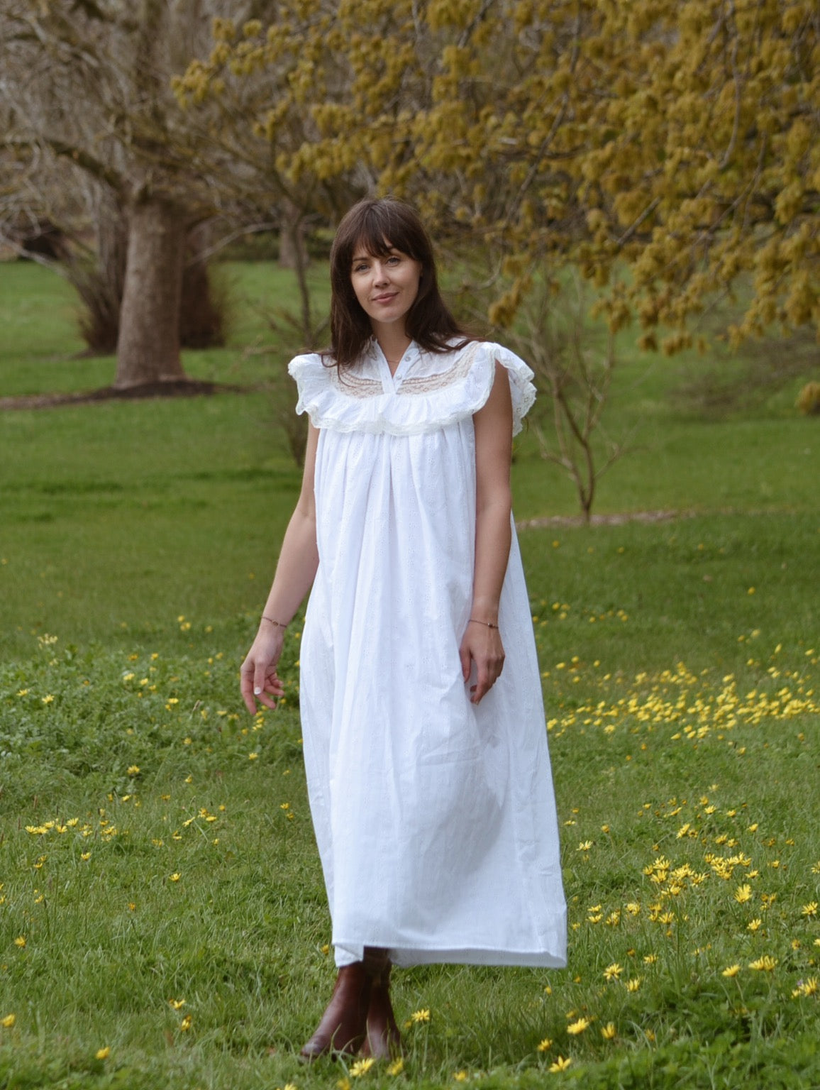 100% RECYCLED COTTON - REVERIE DRESS WHITE