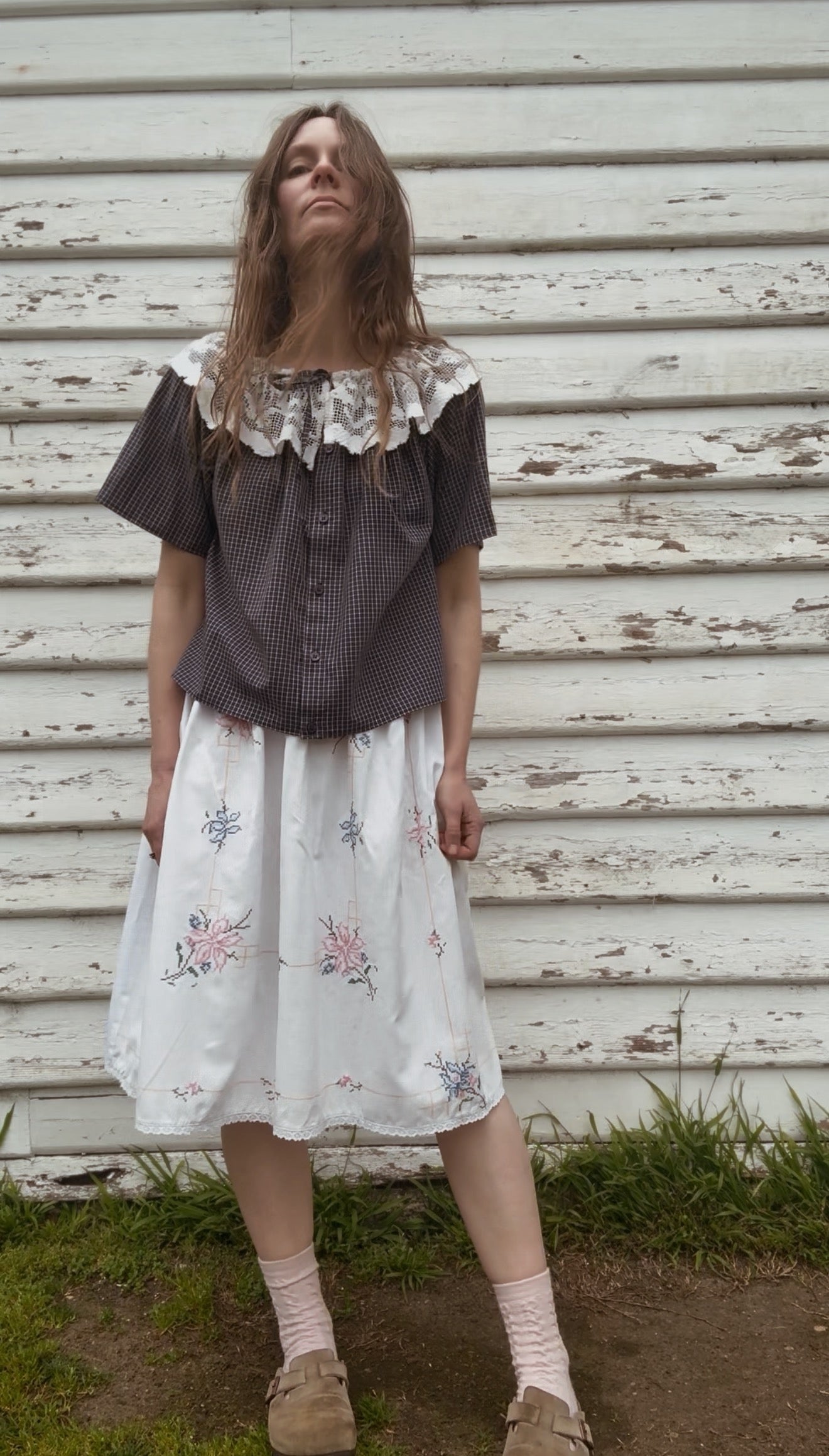 ONE OF A KIND VINTAGE FILET LACE BLOUSE — XS/S