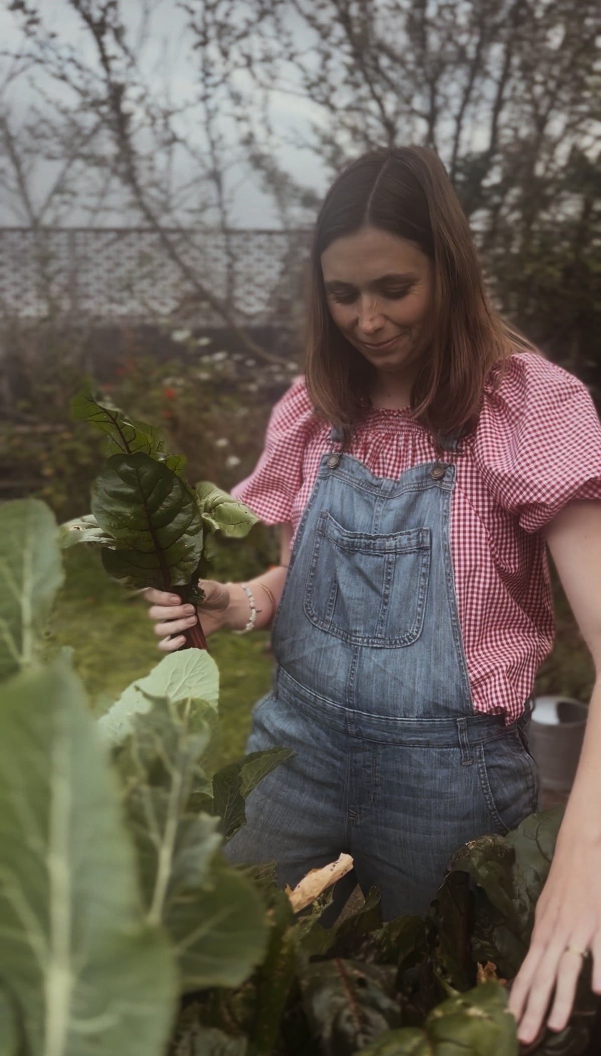 ANYA SMOCK BLOUSE RED GINGHAM COTTON
