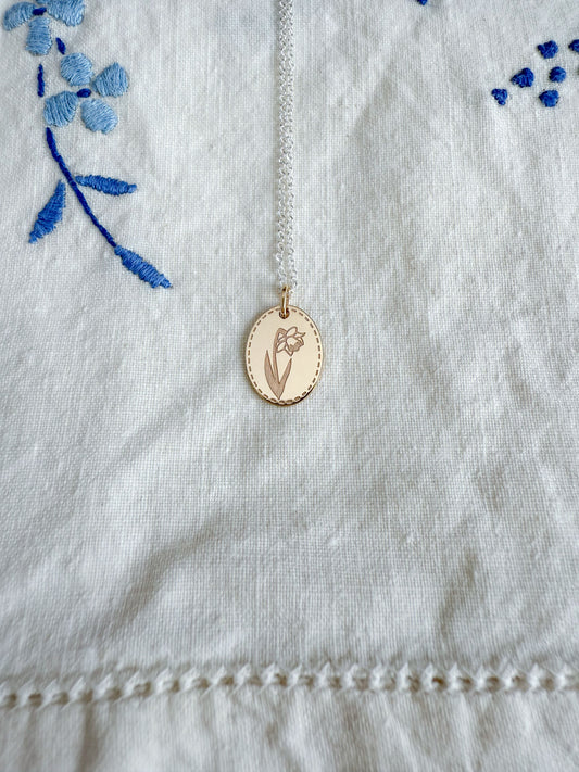 ANKOA X AMY LOUISE - DAFFODIL PENDANT AND CHAIN YELLOW GOLD