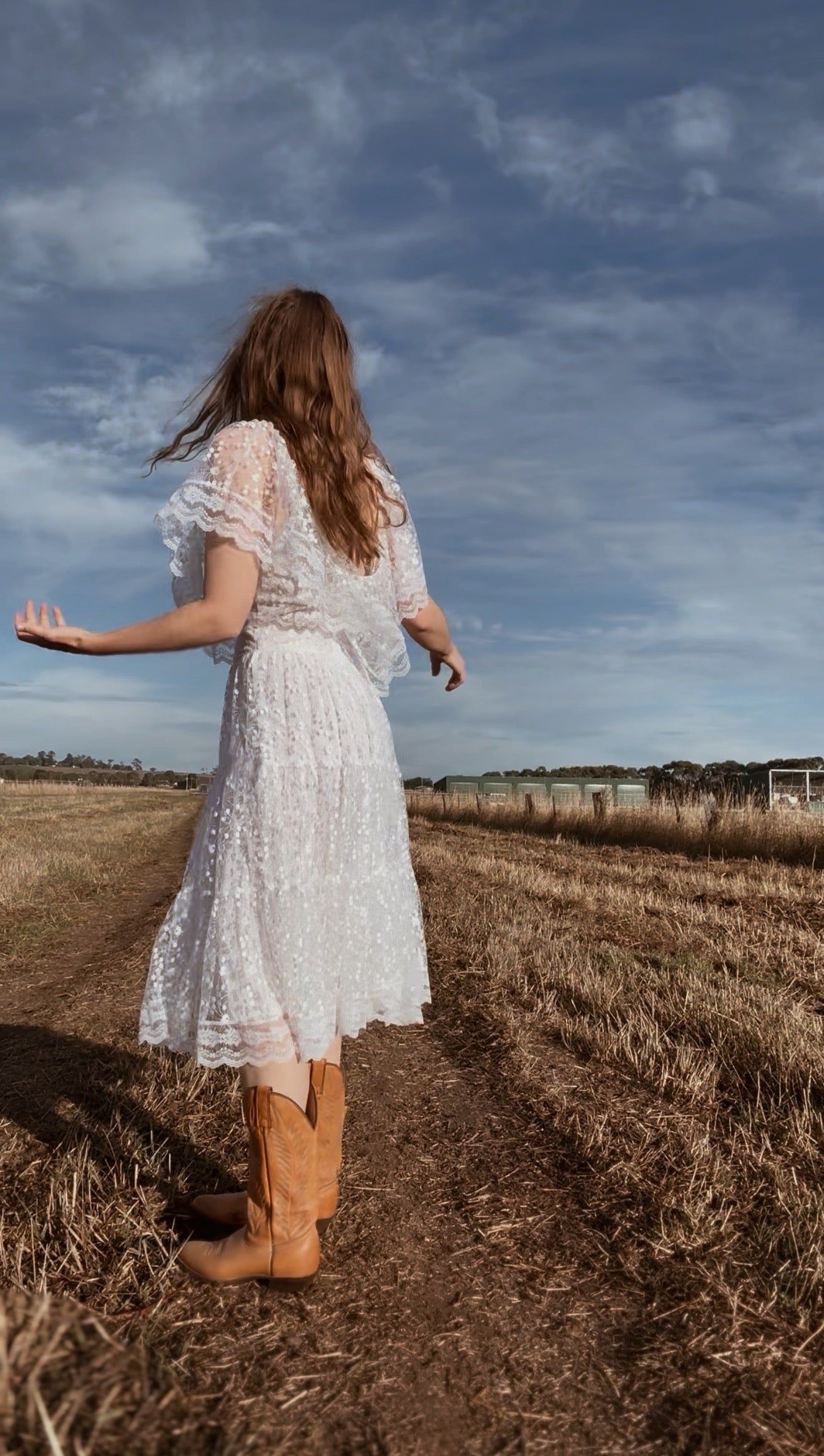 VINTAGE STEFAN EXCLUSIVE LACE PRAIRIE DRESS - MADE IN ENGLAND XS-S