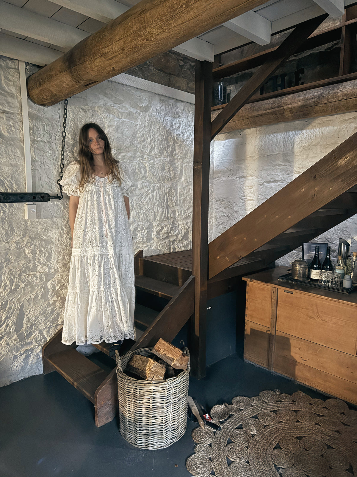 100% RECYCLED COTTON - MORNING SONG DRESS WHITE BRODERIE COTTON
