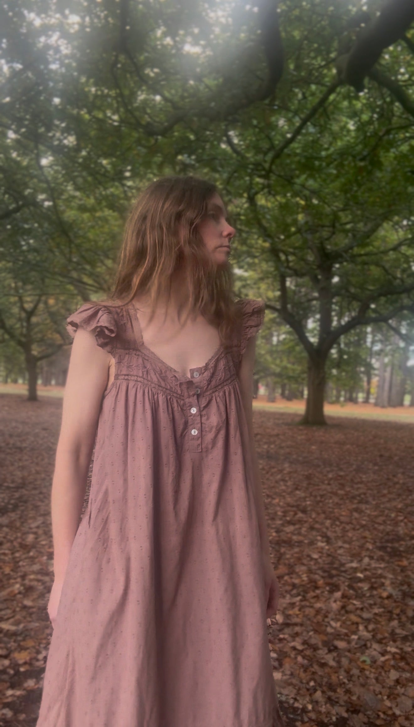 ONE ONLY - 100% RECYCLED COTTON - ALICE DRESS -  CHOCOLATE XS