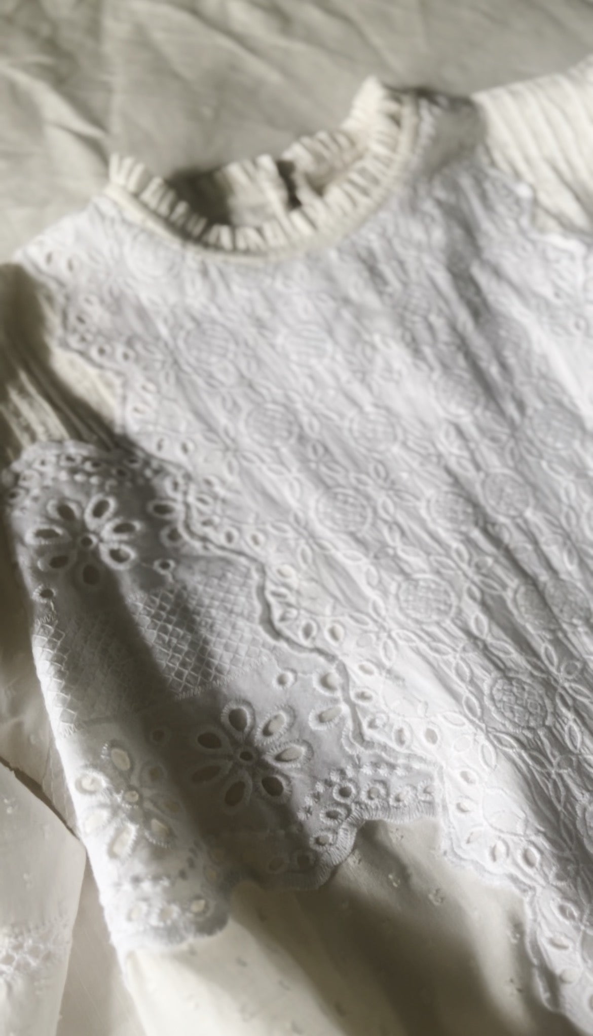 SAINSBURY COTTON LACE BLOUSE WHITE