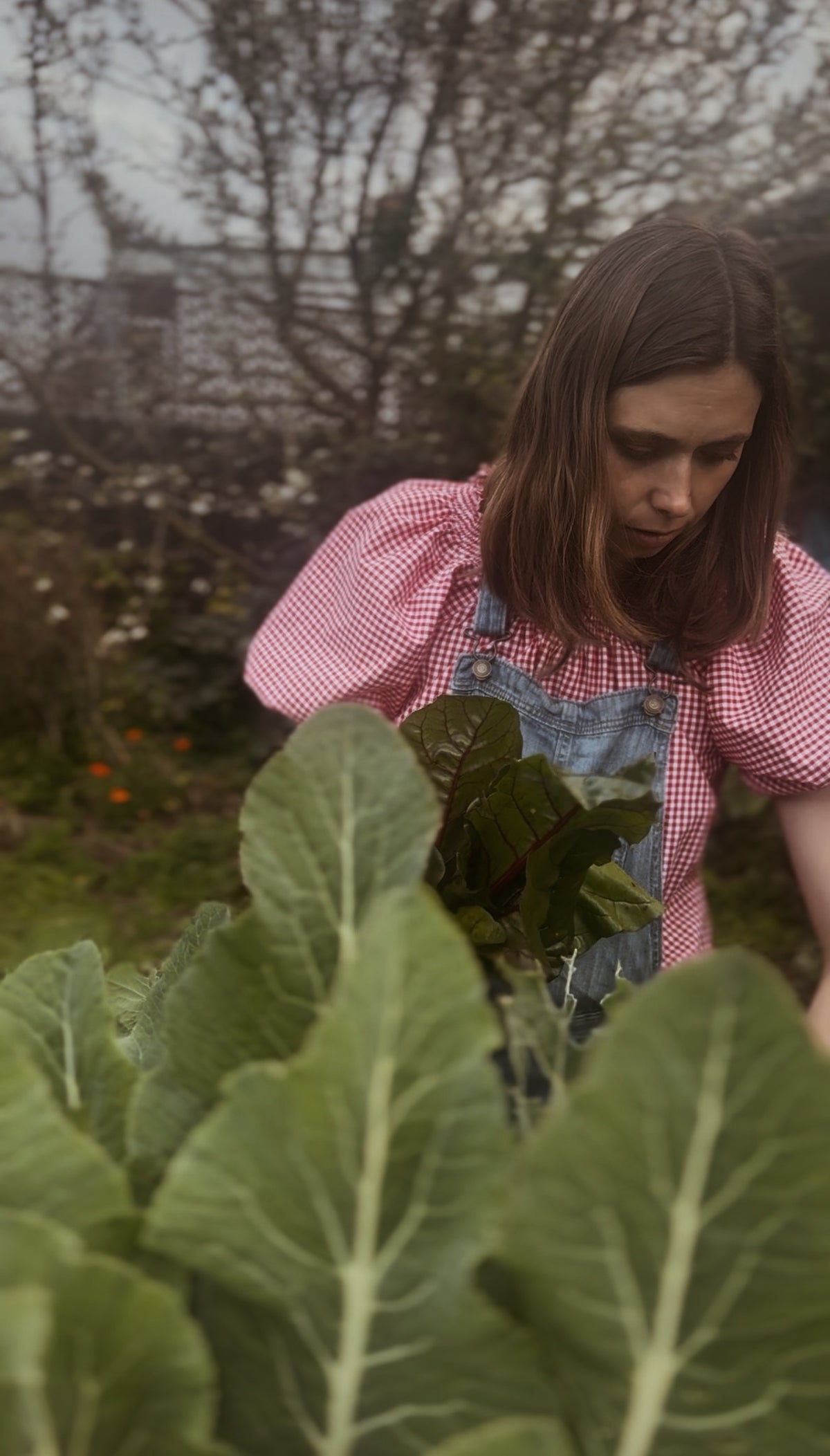 ANYA SMOCK BLOUSE RED GINGHAM COTTON