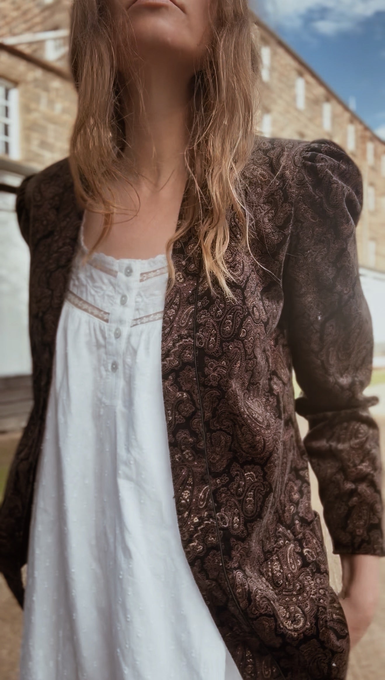VINTAGE SPORTSCRAFT VELVETEEN PAISLEY BLAZER XS