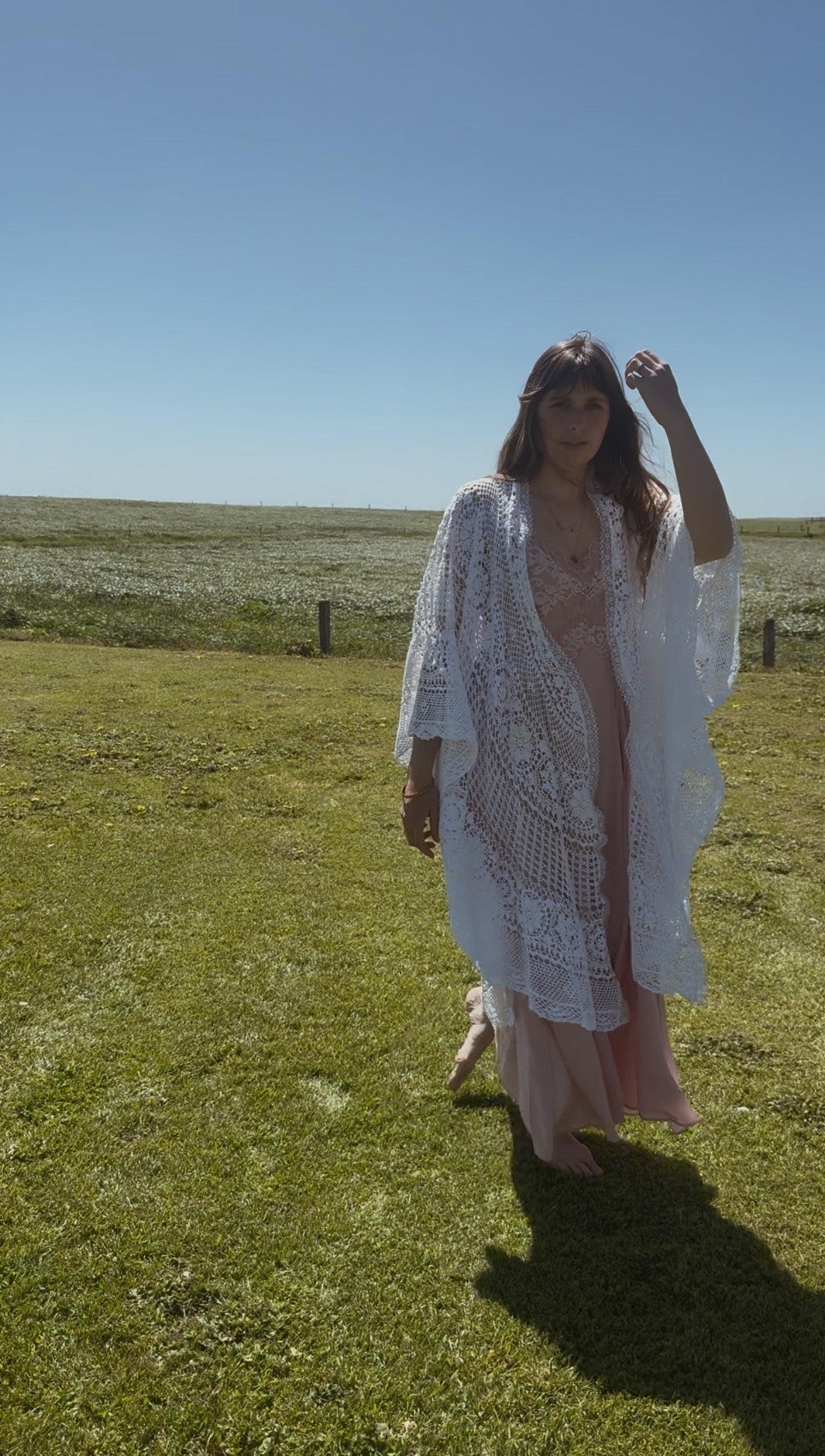 REWORKED - ONE OF A KIND WHITE CROCHET THROW - FREE SIZE