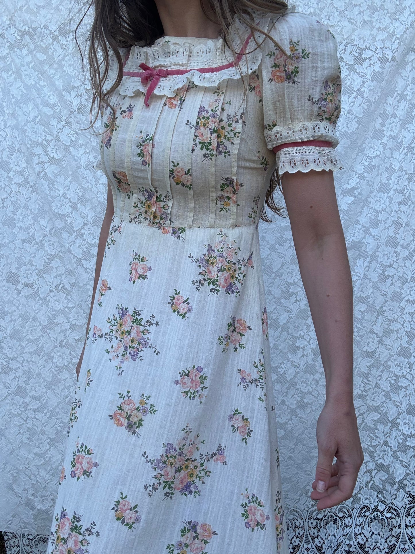 VINTAGE 1970’S PRAIRIE DRESS SIZE XS