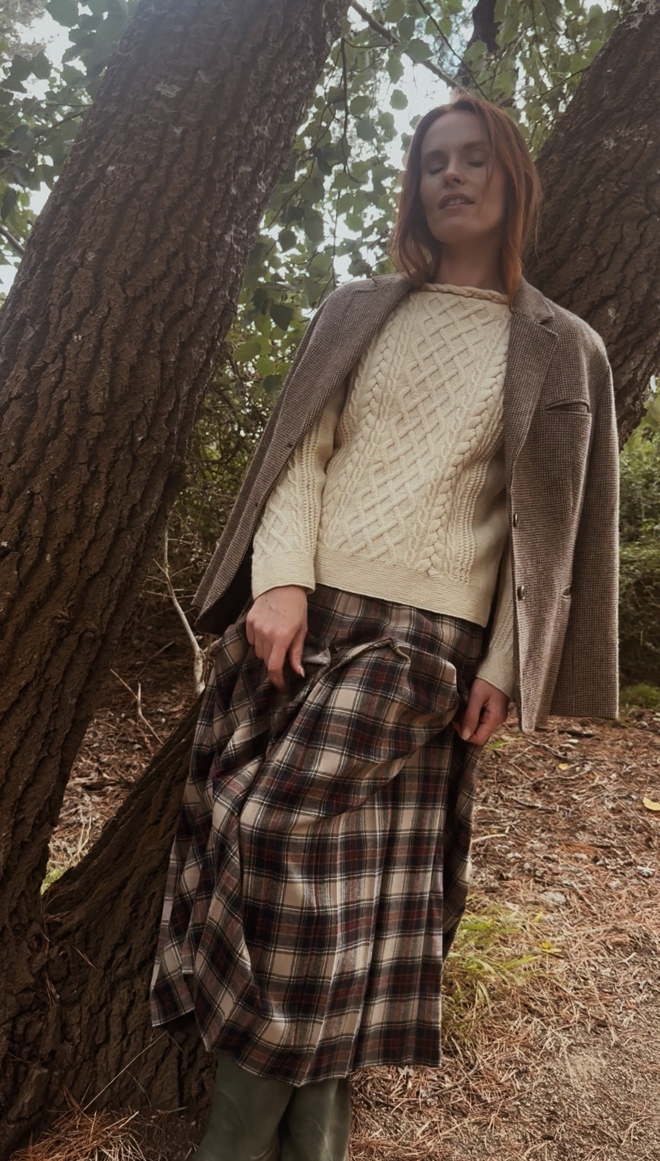 VINTAGE PELACO TARTAN WOOL PLEATED SKIRT XS-S