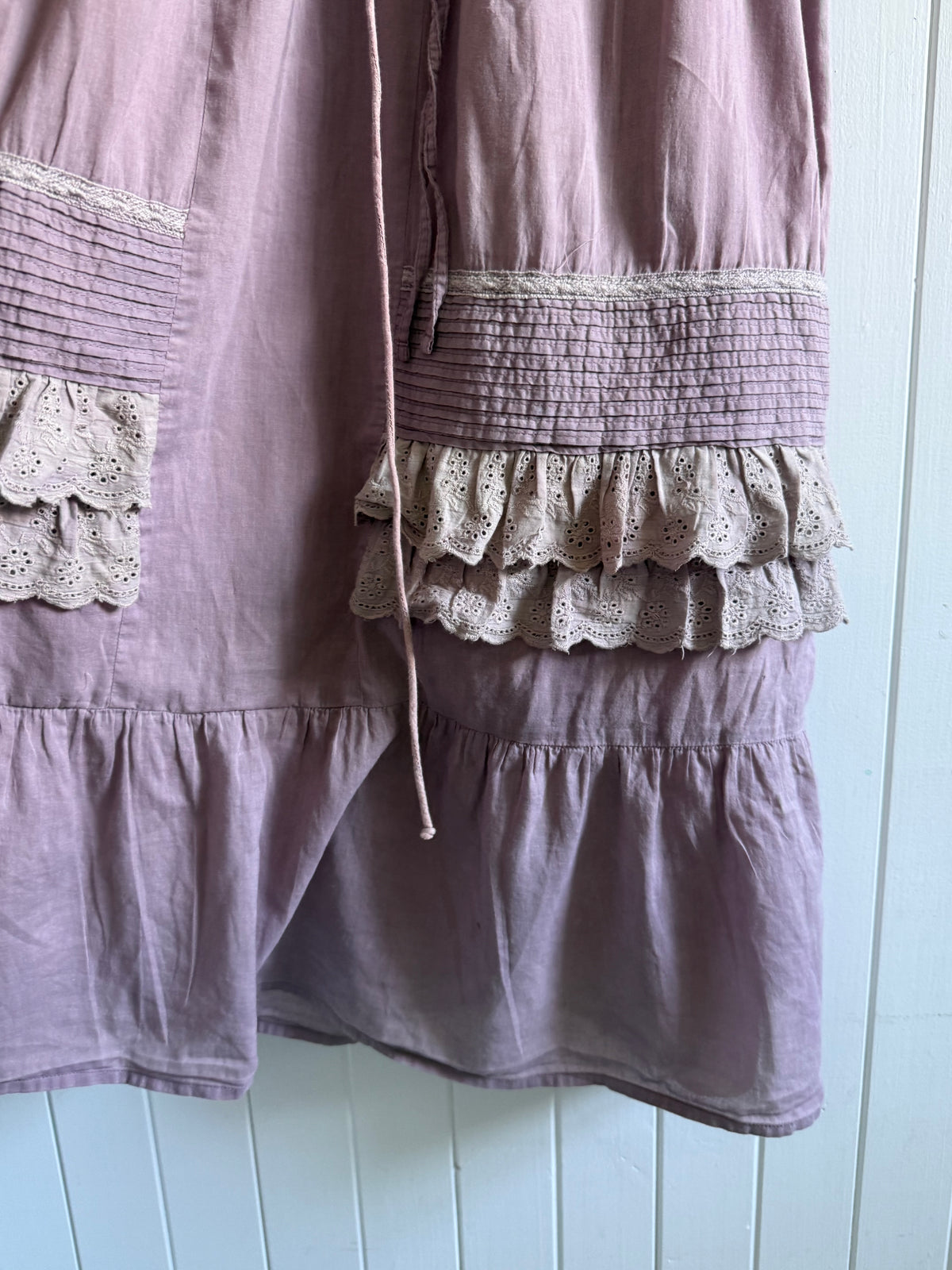 PRELOVED - ABERDEEN DUSTY LAVENDER COTTON LACE DRESS S