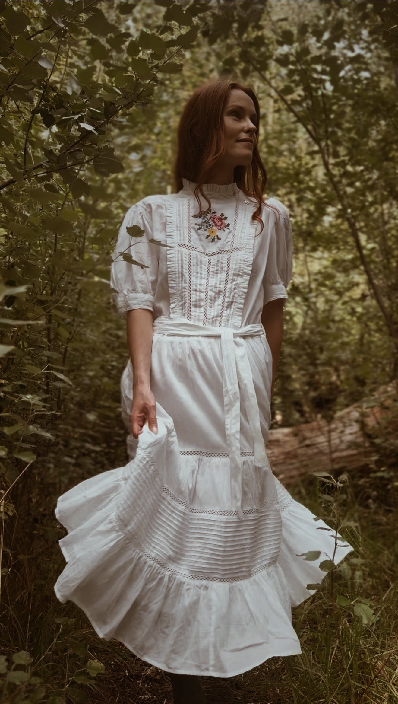 PREORDER PAULINA WHITE CROSS STITCH COTTON DRESS