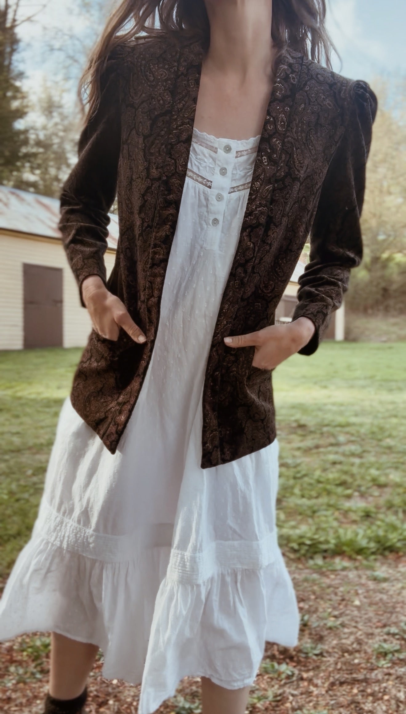 VINTAGE SPORTSCRAFT VELVETEEN PAISLEY BLAZER XS