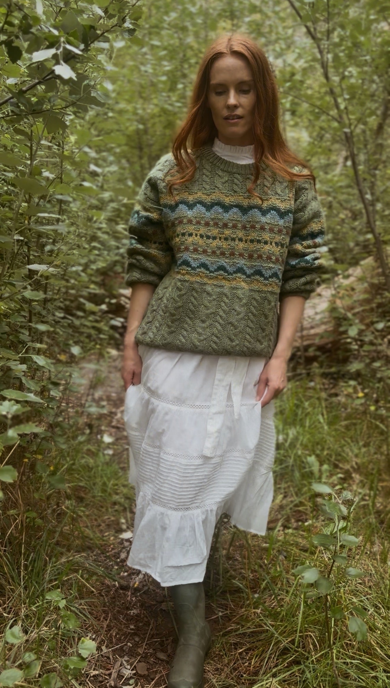 VINTAGE GREEN WOOL JUMPER S-XL