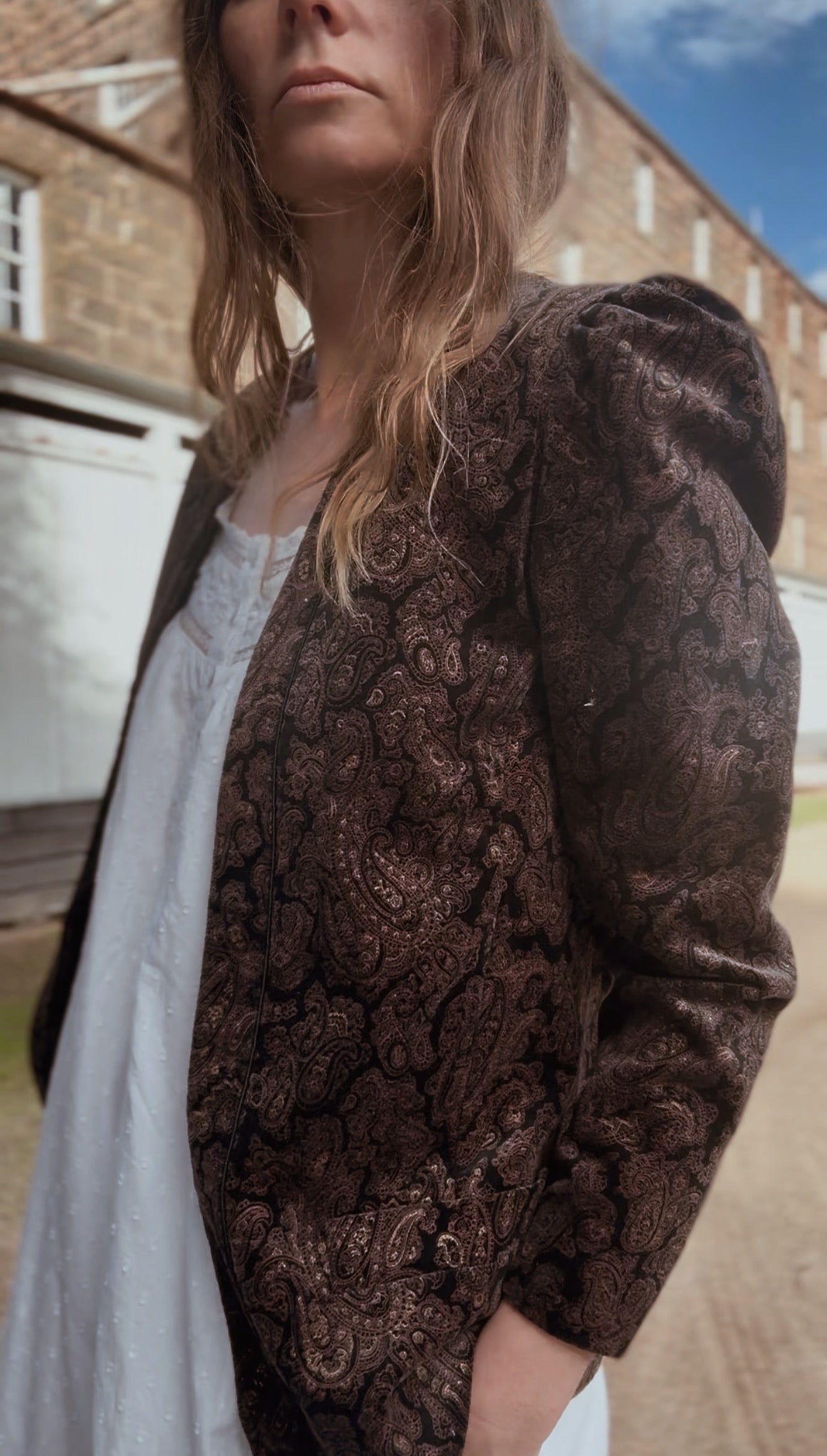 VINTAGE SPORTSCRAFT VELVETEEN PAISLEY BLAZER XS