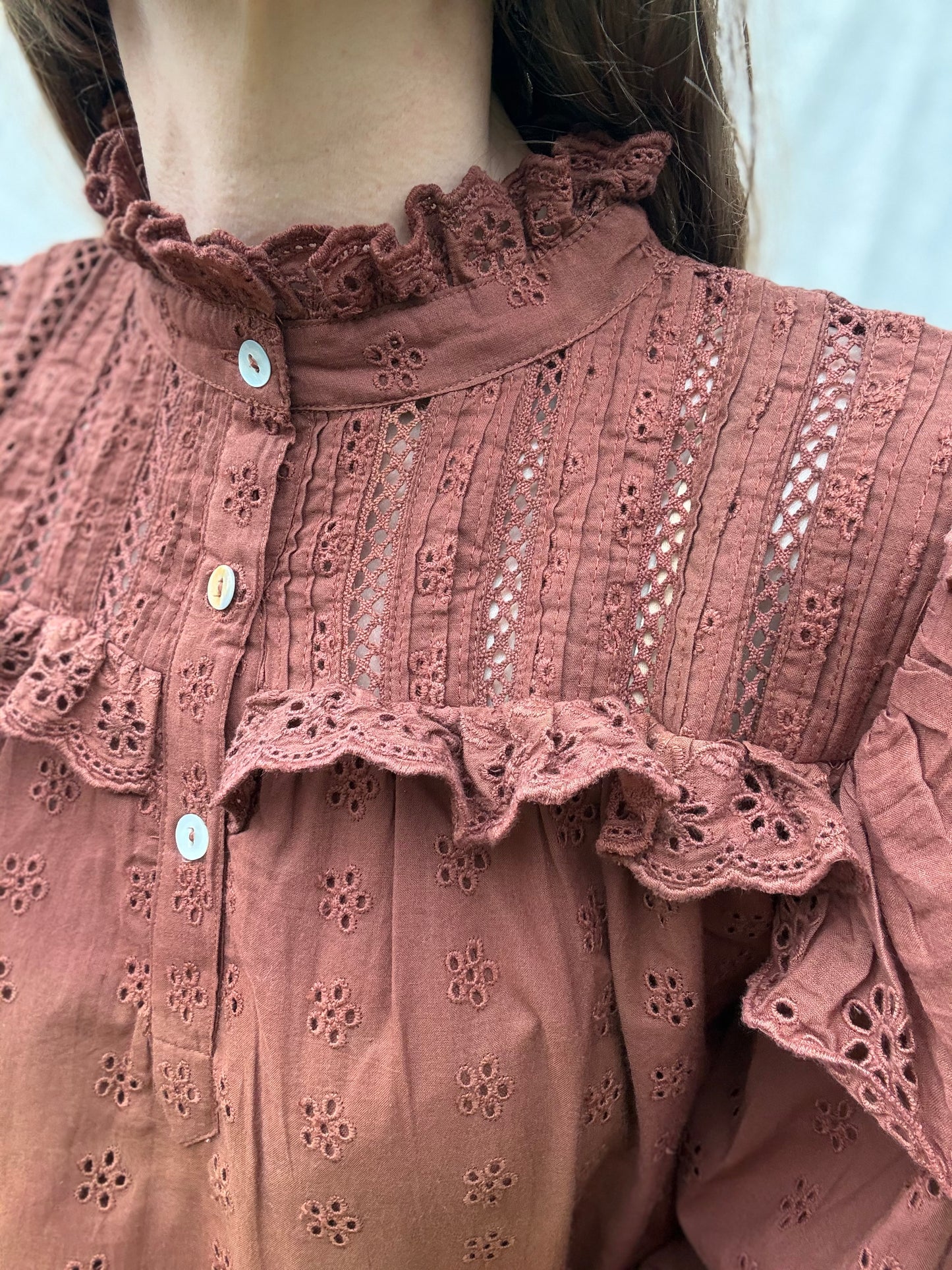 SECOND - 100% RECYCLED COTTON - CLOTHILDE DRESS RUST