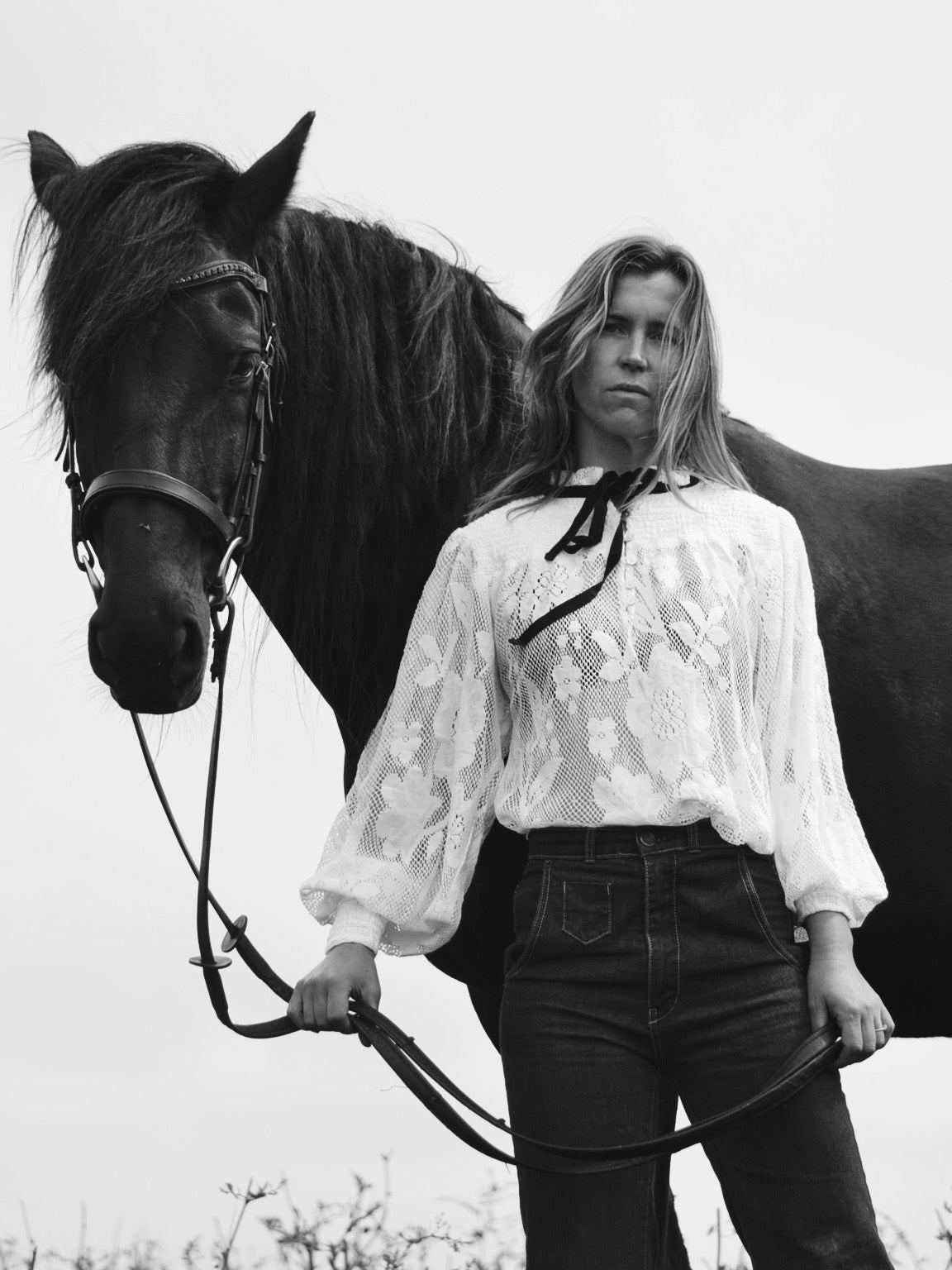 CELESTE CROCHET COTTON BLOUSE WHITE