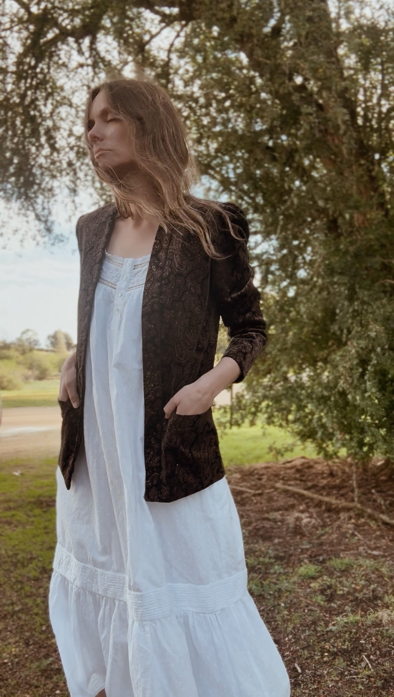 VINTAGE SPORTSCRAFT VELVETEEN PAISLEY BLAZER XS