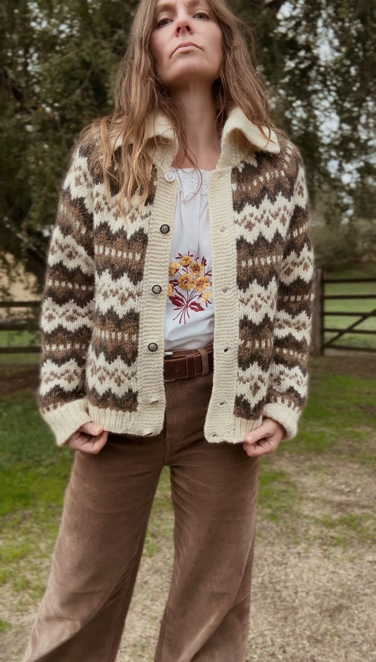 HAND KNIT WOOL CARDIGAN - ONE OF A KIND XS-L