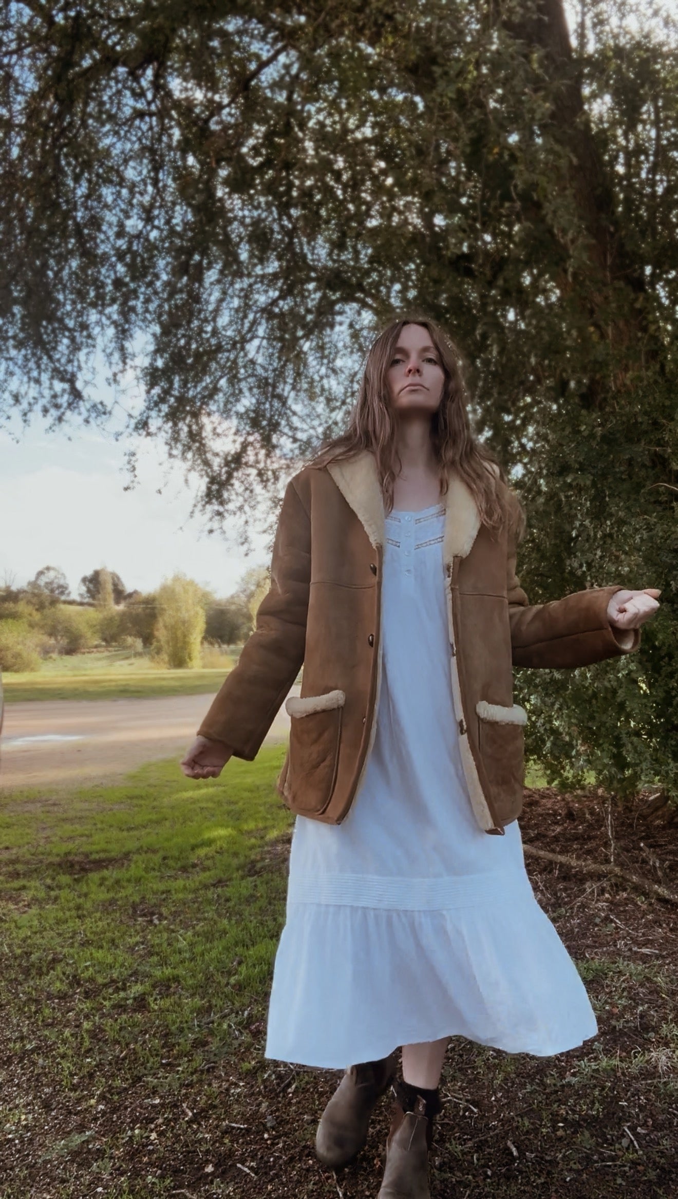 VINTAGE SHEARLING JACKET - GENUINE SHEEPSKIN XS - M