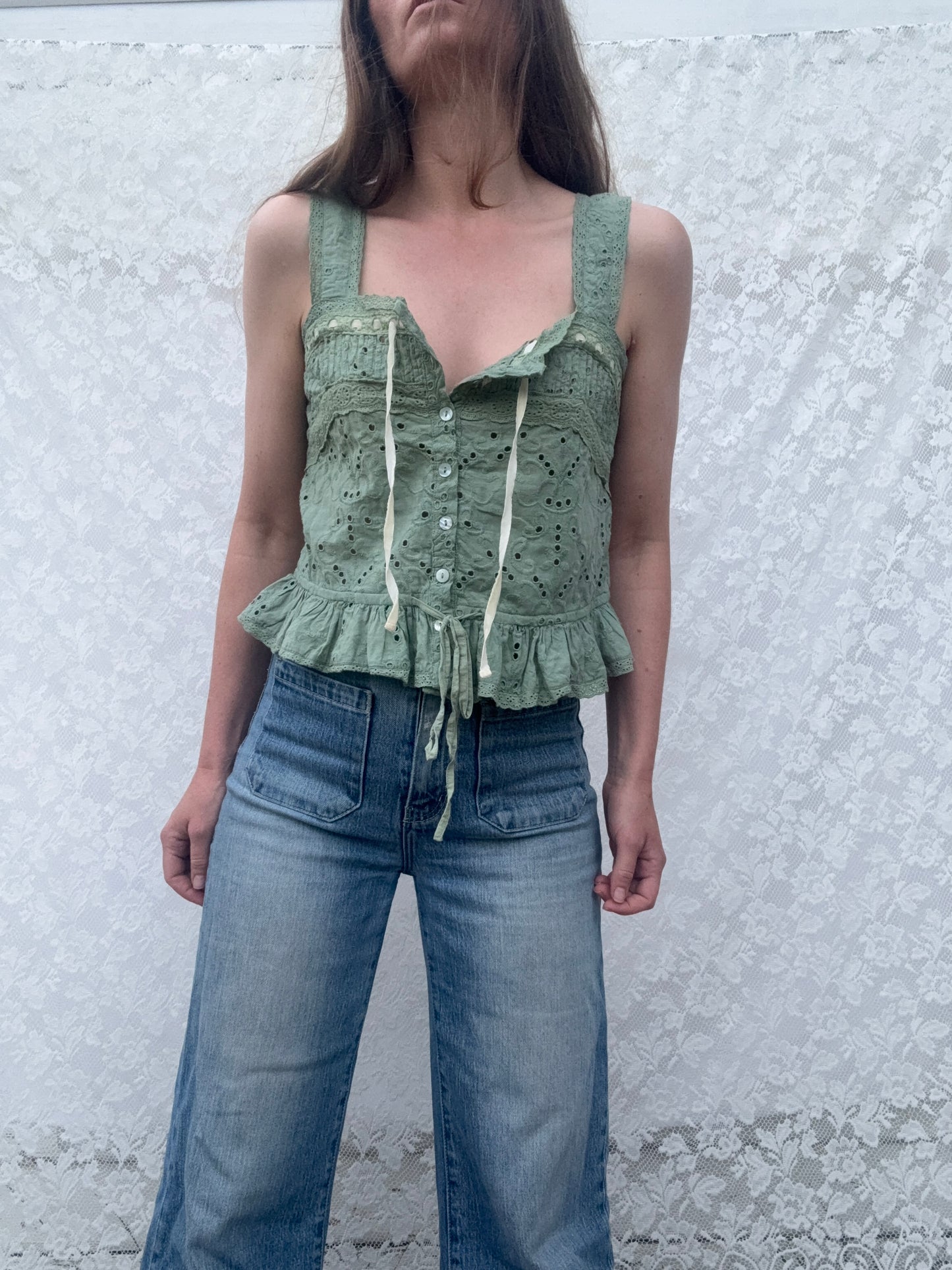SMALL RESTOCK - 100% RECYCLED COTTON - ETIENNE CAMI SAGE