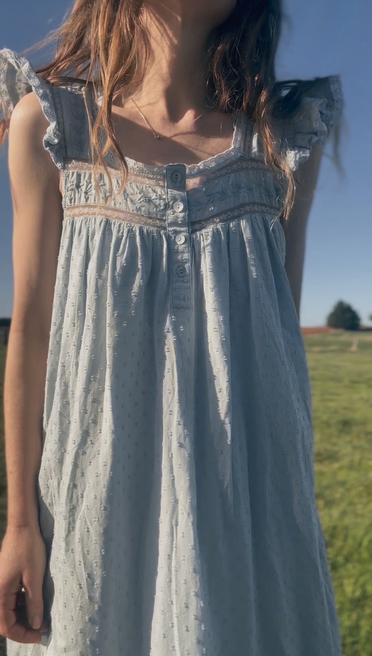 100% RECYCLED COTTON - ALICE DRESS BABY BLUE