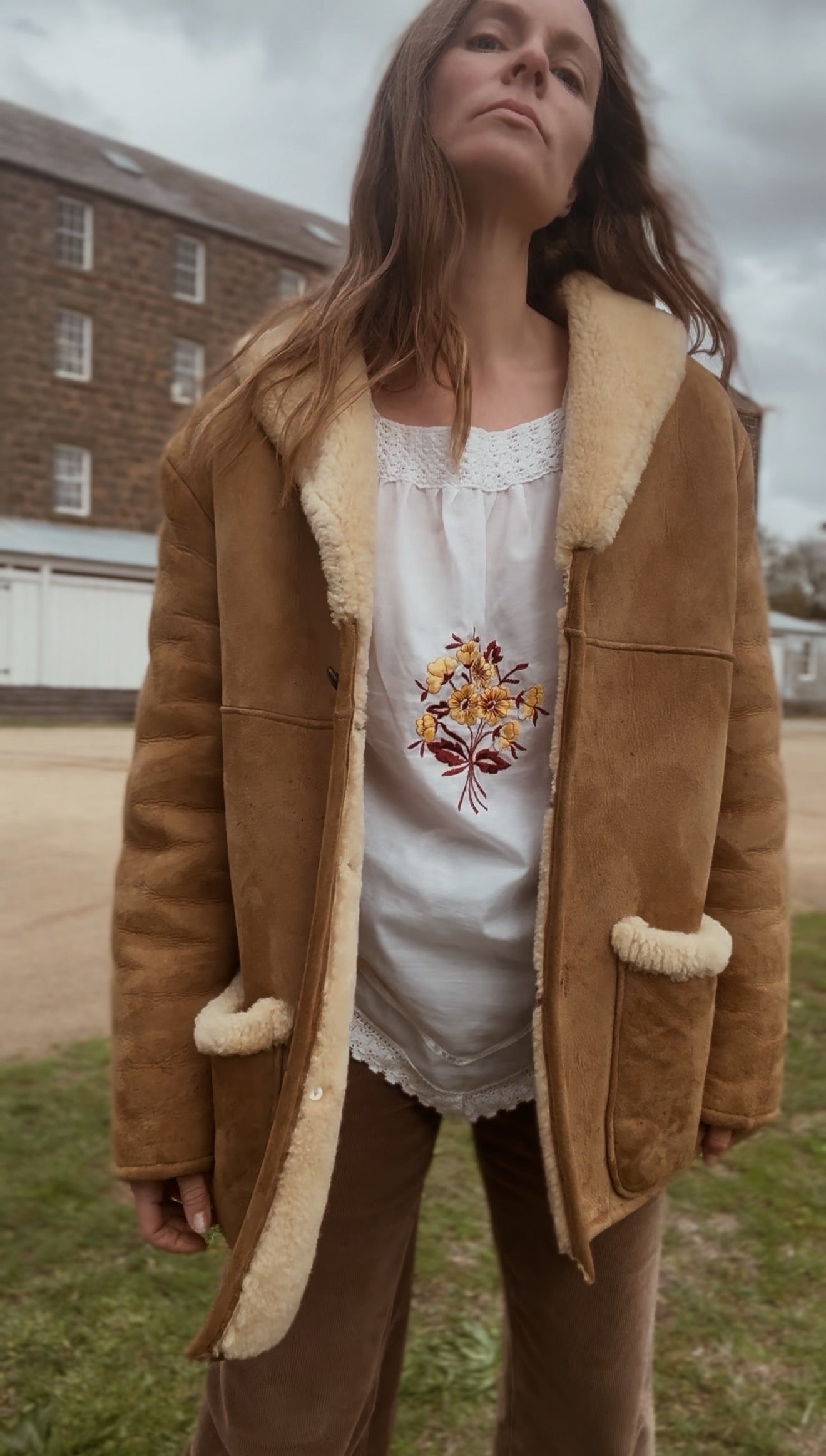 VINTAGE SHEARLING JACKET - GENUINE SHEEPSKIN XS - M