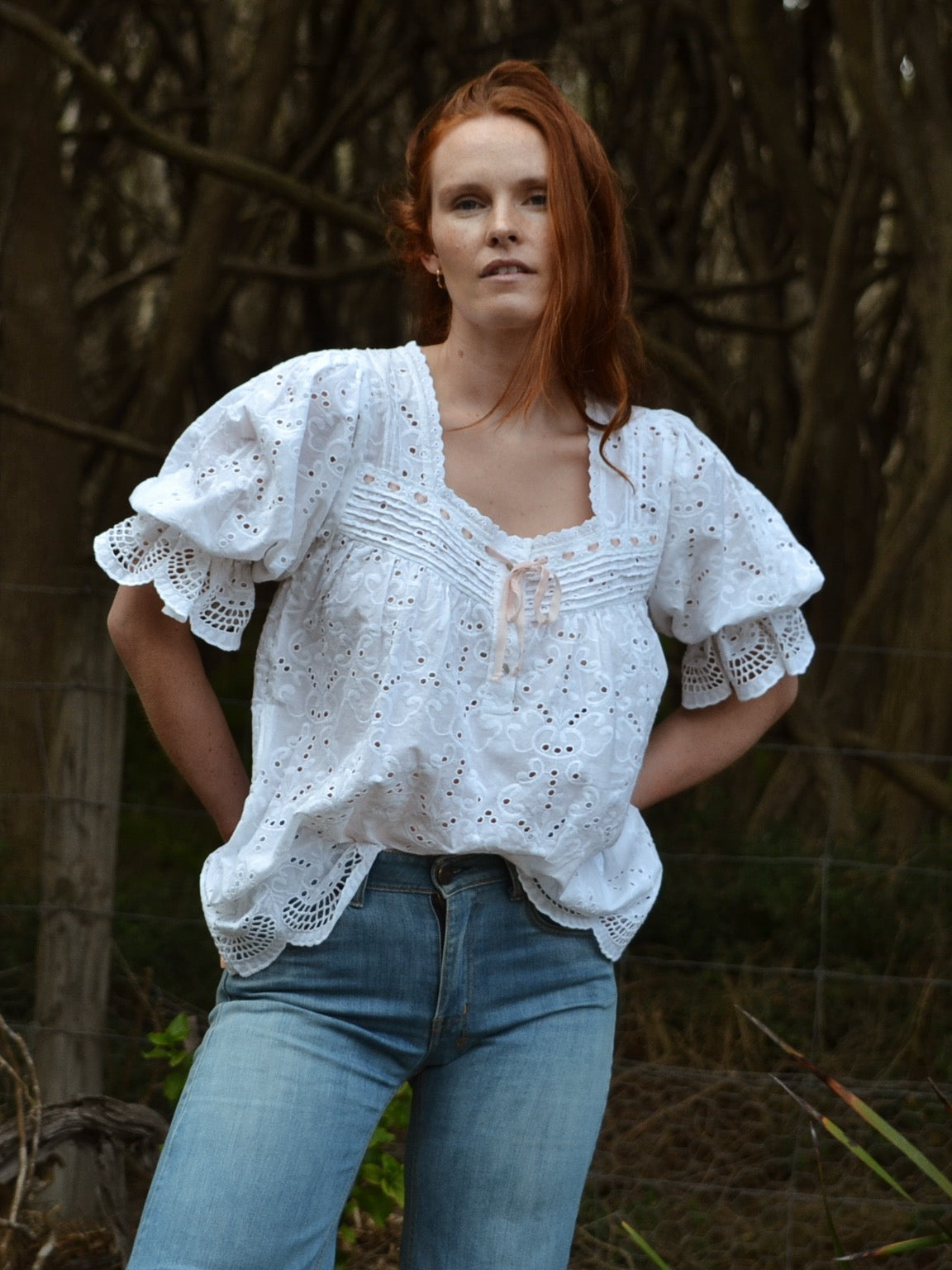 100% RECYCLED COTTON - MORNING SONG BLOUSE WHITE