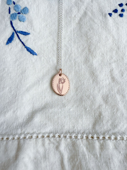 ANKOA X AMY LOUISE - DAFFODIL PENDANT AND CHAIN ROSE GOLD