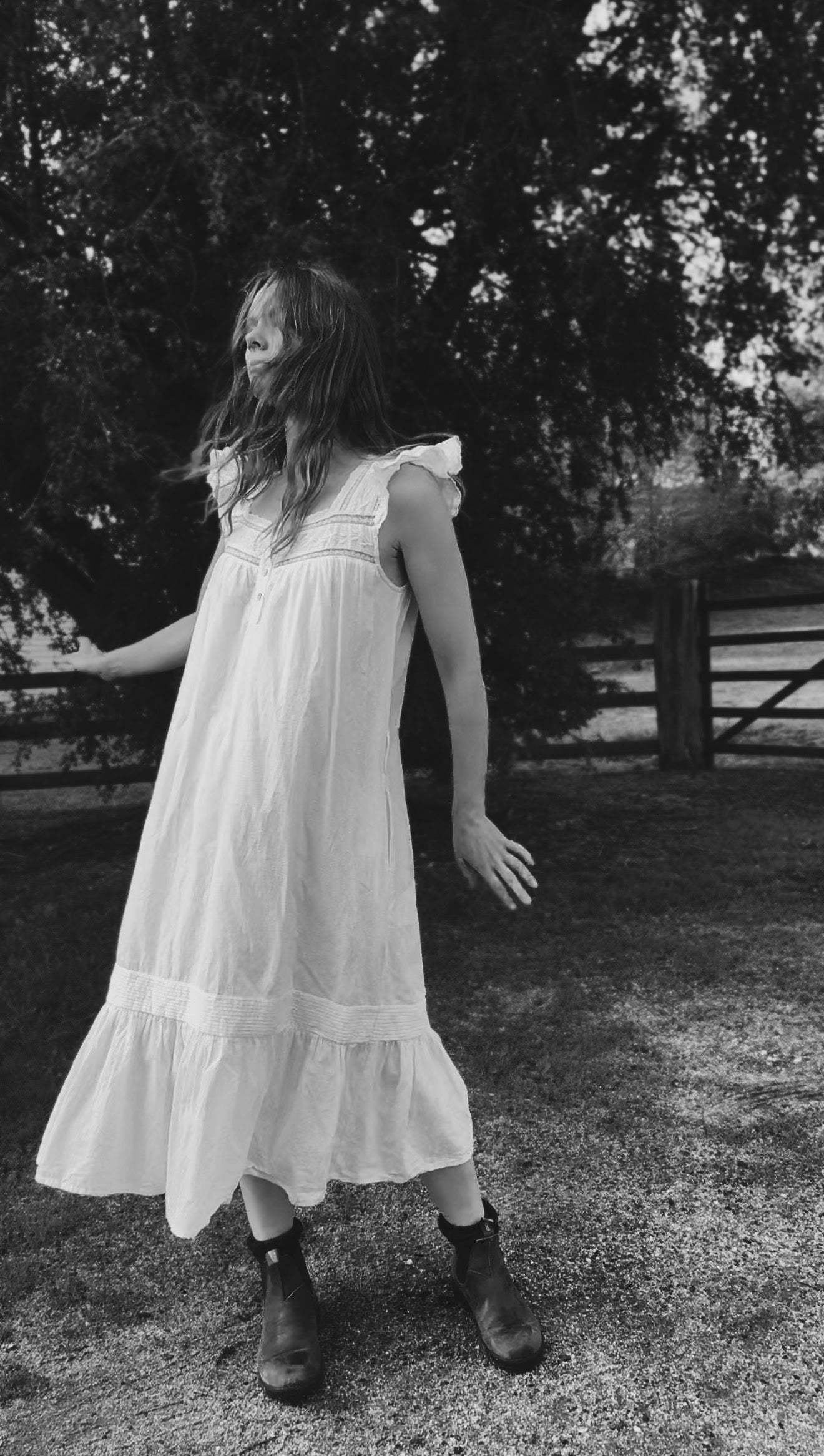 SMALL RESTOCK - 100% RECYCLED COTTON - ALICE DRESS -  WHITE