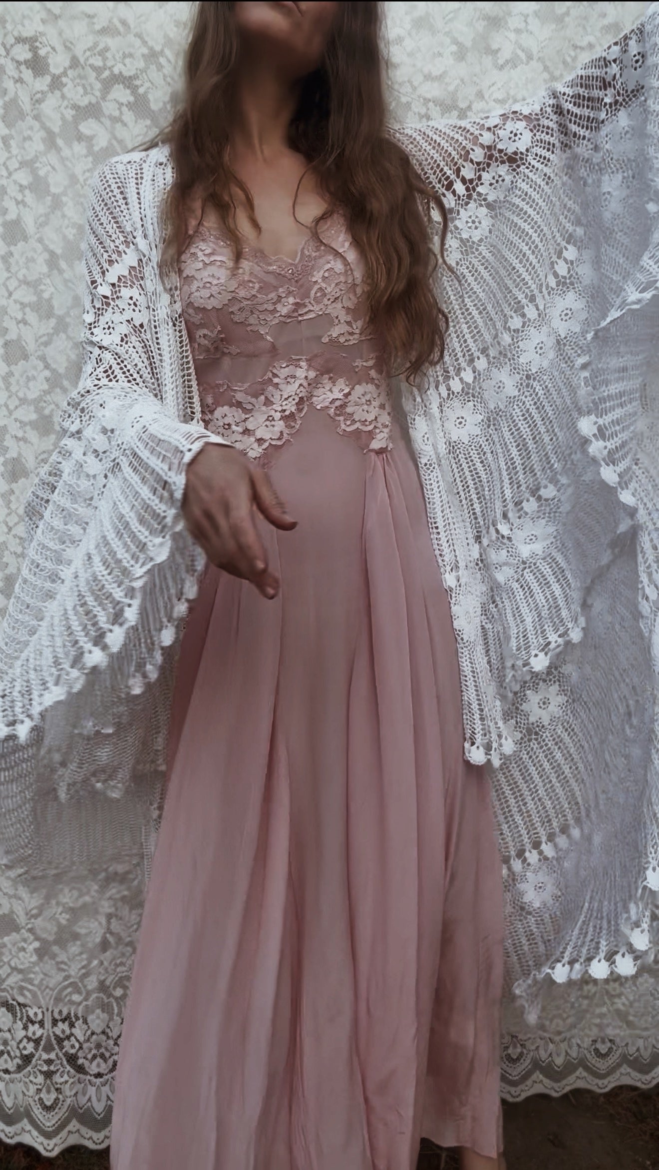 REWORKED - WHITE CROCHET THROW ONE SIZE