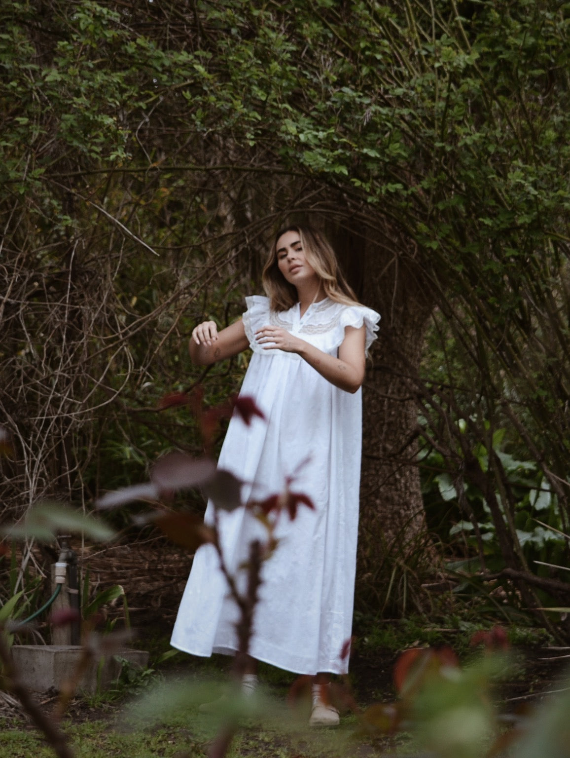 100% RECYCLED COTTON - REVERIE DRESS WHITE