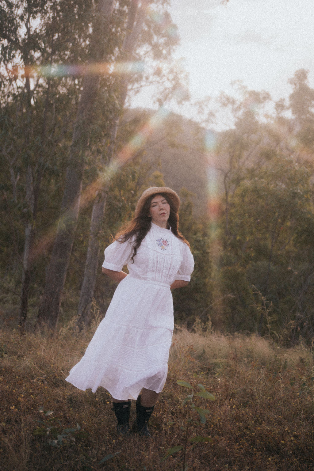 PREORDER PAULINA WHITE CROSS STITCH COTTON DRESS