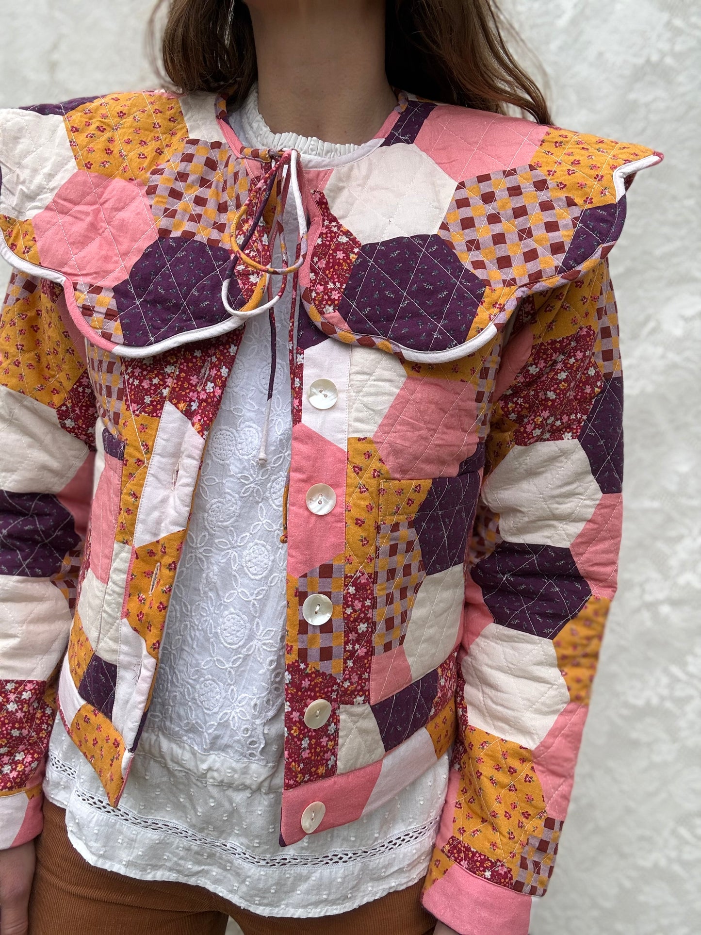 SAMPLE - PEMBROKE CROP REVERSIBLE QUILTED JACKET/VEST XS