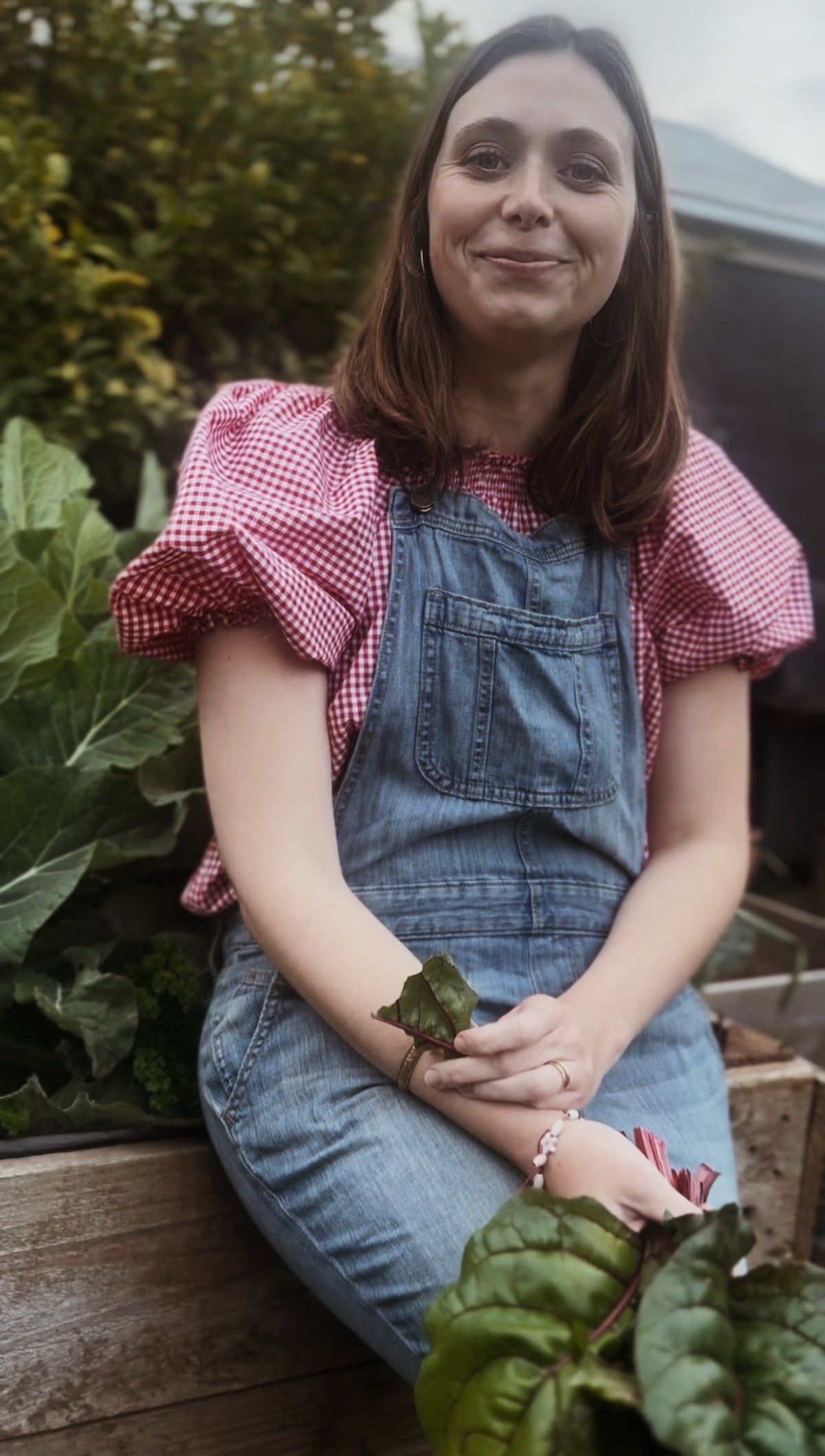 ANYA SMOCK BLOUSE RED GINGHAM COTTON