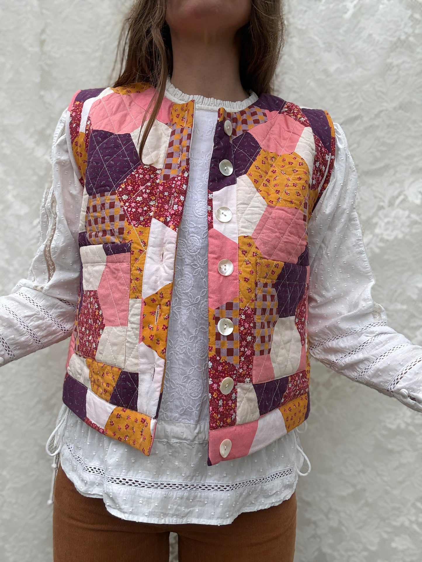 SAMPLE - PEMBROKE CROP REVERSIBLE QUILTED JACKET/VEST XS