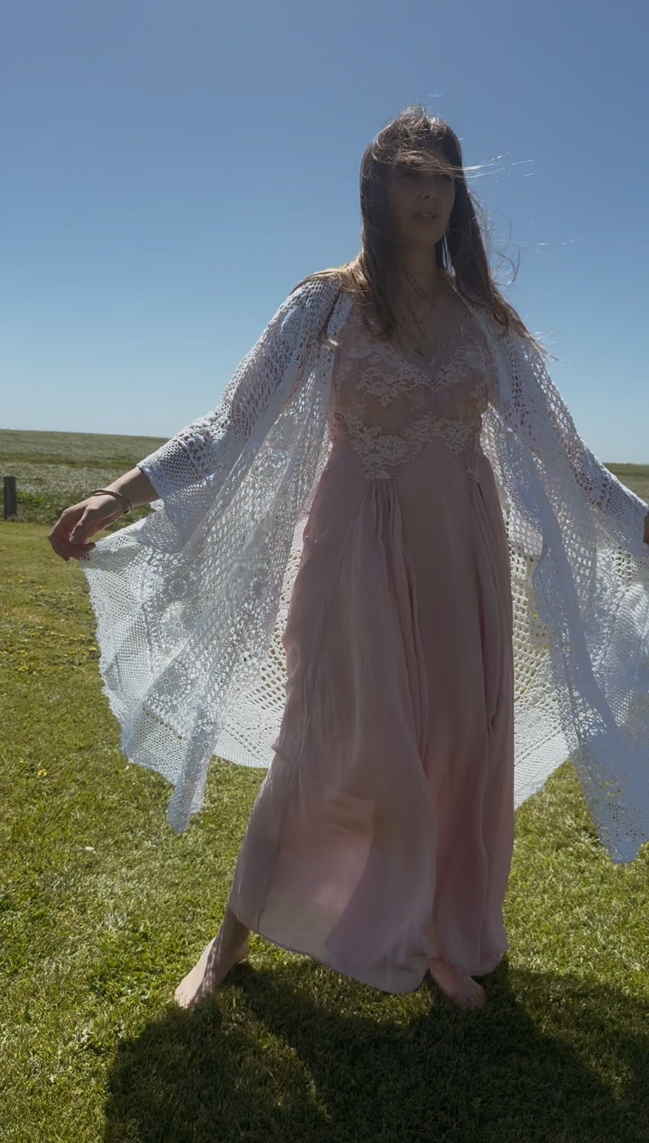 REWORKED - ONE OF A KIND WHITE CROCHET THROW - FREE SIZE