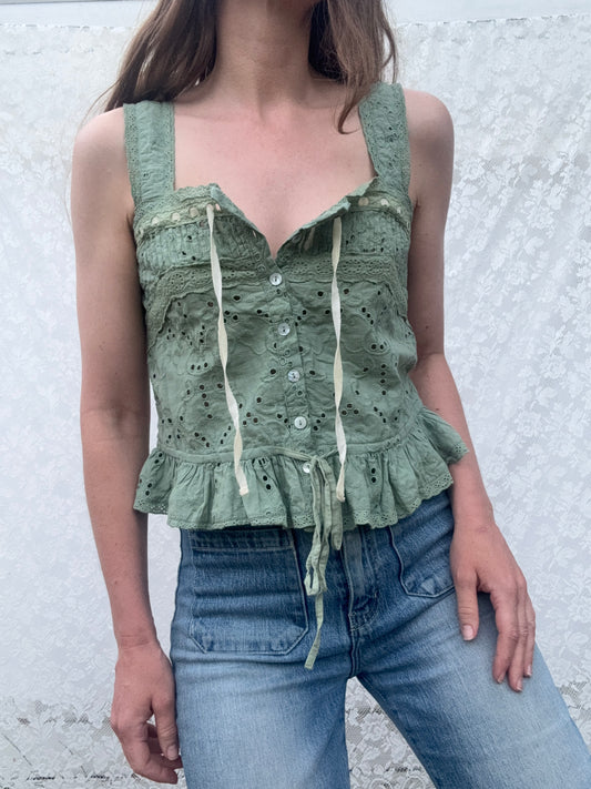 SMALL RESTOCK - 100% RECYCLED COTTON - ETIENNE CAMI SAGE