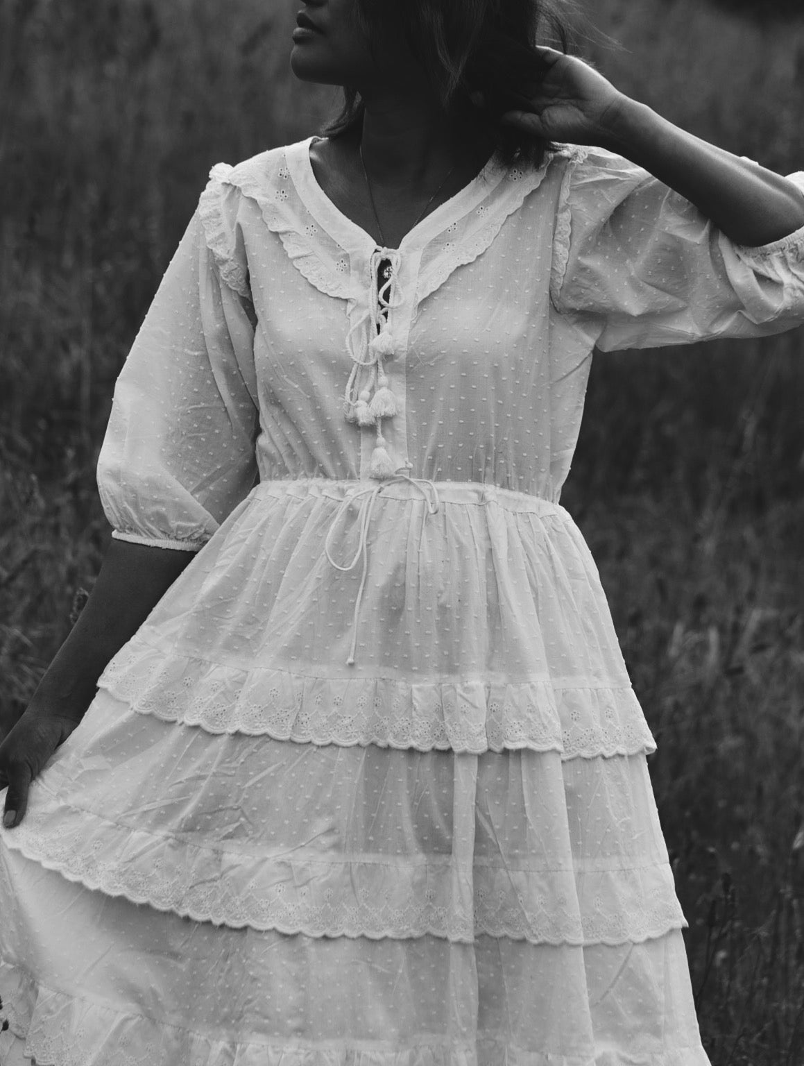 LITTÉRAIRE WHITE COTTON LACE DRESS – ANKOA
