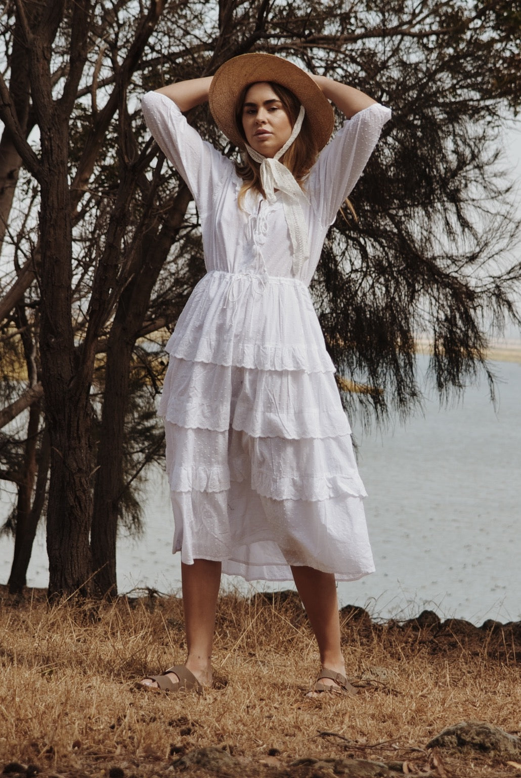 LITTÉRAIRE WHITE COTTON LACE DRESS – ANKOA