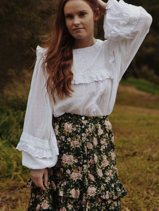 BEATRIX BLOUSE WHITE COTTON GAUZE